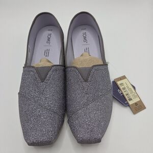 TOMS Women's Glitter Slip-On Shoes - Silver